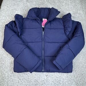 NWT Simply Southern Crop Puffer Jacket Coat. Snow Day Puffer. Navy Blue XS/S